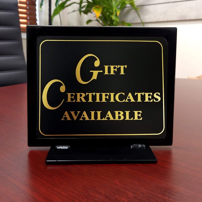 Store Fixtures Direct Elegant Gift Certificates Available Business Sign - 5.5" H x 7" W, 1 Sign - Image 2